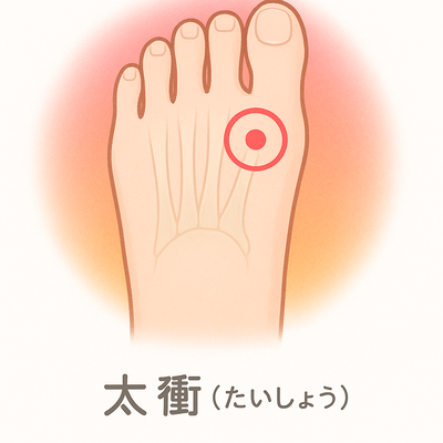 太衝(たいしょう)の位置|足の甲
